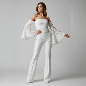 NWT C/MEO Collective Off-Should Top - Flared Sleeves Feminine Edgy Style - XS